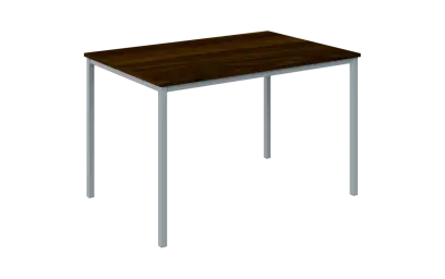 JPT 120 Jídelní stůl 1200 x 800 mm, deska ořech královský / podnož stříbrná